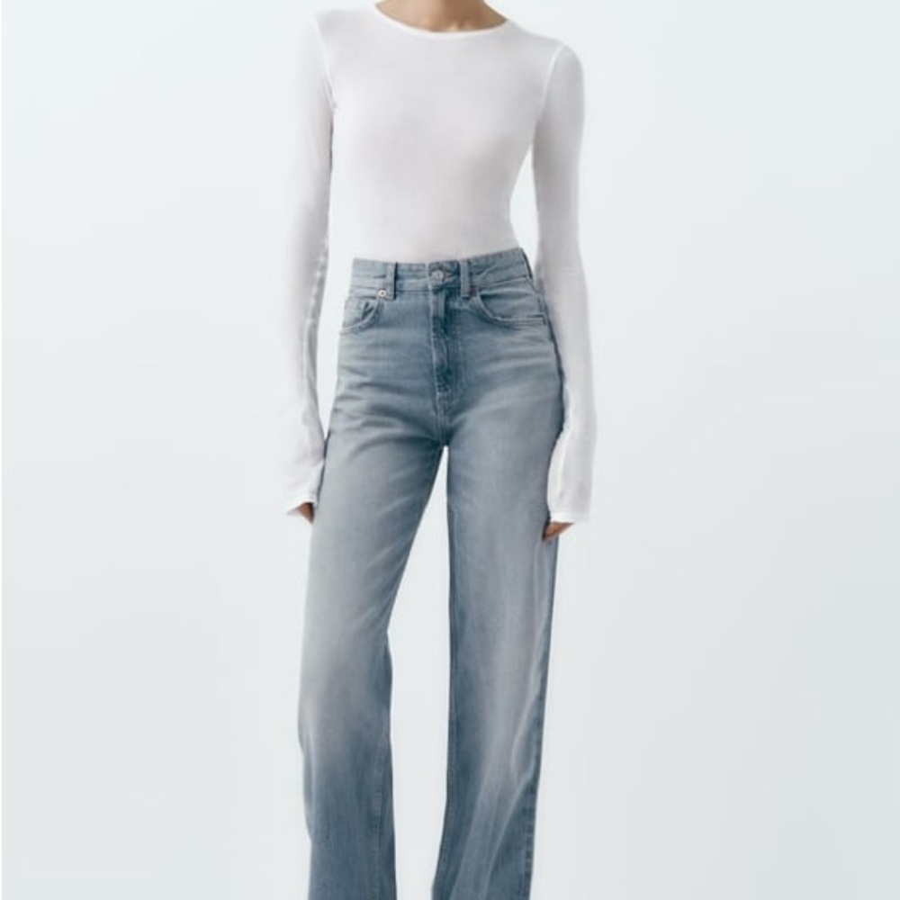 Zara Light Blue Flare & Wide Leg Jeans